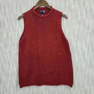Venezia Linen Blend Mock neck Sleeveless Sweater Tank Top Size 18/20 Women's
